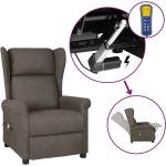 vidaXL Elektryczny fotel uszak, masujący, rozkładany, brązowa tkanina