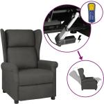 vidaXL Elektryczny fotel uszak, rozkładany, szara tkanina