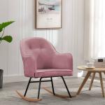 Różowe Fotele bujane tapicerowane w nowoczesnym stylu drewniane marki vidaxl 