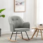 Szare Fotele bujane tapicerowane w nowoczesnym stylu drewniane marki vidaxl 