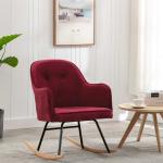 Wiśniowe Fotele bujane tapicerowane w nowoczesnym stylu drewniane marki vidaxl 