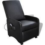 Czarne Fotele masujące ze skóry syntetycznej marki vidaxl 