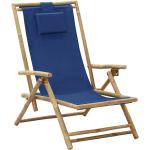Granatowe Krzesła ogrodowe rozkładane bambusowe marki vidaxl 