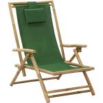 Zielone Krzesła ogrodowe rozkładane bambusowe marki vidaxl 