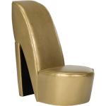 Złote Fotele skórzane w nowoczesnym stylu ze skóry syntetycznej marki vidaxl 