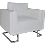 Białe Krzesła stylowe z podłokietnikami w nowoczesnym stylu ze skóry syntetycznej marki vidaxl 