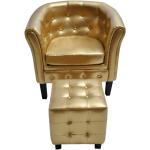 Złote Fotele skórzane ze skóry syntetycznej marki vidaxl 