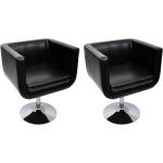 Czarne Fotele obrotowe - 2 sztuki w nowoczesnym stylu ze skóry syntetycznej marki vidaxl 