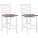 Białe Krzesła stylowe - 2 sztuki drewniane marki vidaxl 