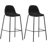 Czarne Krzesła barowe tapicerowane - 2 sztuki w nowoczesnym stylu marki vidaxl 