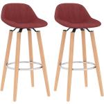 Czerwone Krzesła barowe tapicerowane - 2 sztuki marki vidaxl 