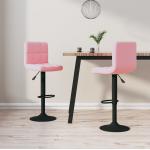 Różowe Krzesła barowe tapicerowane - 2 sztuki aksamitne marki vidaxl 