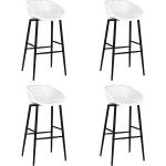 Białe Krzesła barowe - 4 sztuki z tworzywa sztucznego marki vidaxl 