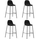 Czarne Krzesła barowe tapicerowane - 4 sztuki w nowoczesnym stylu marki vidaxl 
