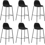 Czarne Krzesła barowe tapicerowane - 6 sztuk w nowoczesnym stylu marki vidaxl 