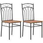 Brązowe Krzesła do jadalni - 2 sztuki w stylu industrialnym marki vidaxl 