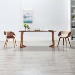 Kremowe Krzesła do jadalni gładkie - 2 sztuki w nowoczesnym stylu ze skóry syntetycznej marki vidaxl 
