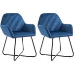 Niebieskie Krzesła do jadalni - 2 sztuki w nowoczesnym stylu aksamitne marki vidaxl 