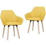 Żółte Krzesła do jadalni tapicerowane - 2 sztuki marki vidaxl 