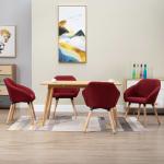 Wiśniowe Krzesła do jadalni tapicerowane - 4 sztuki marki vidaxl 
