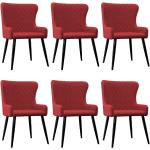 Burgundowe Krzesła do jadalni tapicerowane - 6 sztuk marki vidaxl 
