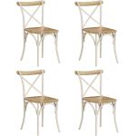 Białe Krzesła do jadalni - 4 sztuki w stylu retro z litego drewna marki vidaxl 