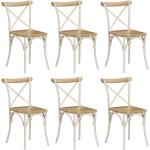 Białe Krzesła do jadalni - 6 sztuk w stylu retro z litego drewna marki vidaxl 
