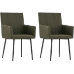 Brązowe Krzesła z podłokietnikami tapicerowane - 2 sztuki marki vidaxl 
