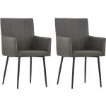 Taupe Krzesła z podłokietnikami tapicerowane - 2 sztuki w nowoczesnym stylu marki vidaxl 