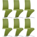 Zielone Krzesła do jadalni - 6 sztuk ze skóry syntetycznej marki vidaxl 