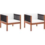 Brązowe Krzesła ogrodowe - 2 sztuki w stylu rustykalnym akacjowe marki vidaxl 