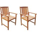 Brązowe Krzesła ogrodowe - 2 sztuki w stylu rustykalnym akacjowe marki vidaxl 