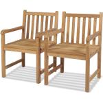 Brązowe Krzesła ogrodowe gładkie - 2 sztuki w stylu rustykalnym tekowe marki vidaxl 