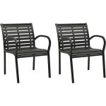 Srebrne Krzesła ogrodowe - 2 sztuki w stylu industrialnym marki vidaxl 
