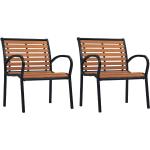 Czarne Krzesła ogrodowe - 2 sztuki w stylu industrialnym marki vidaxl 