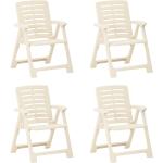 Białe Krzesła ogrodowe - 4 sztuki z tworzywa sztucznego marki vidaxl 