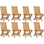 Beżowe Krzesła ogrodowe rozkładane gładkie - 8 sztuk tekowe marki vidaxl 