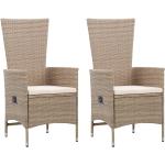 Beżowe Krzesła ogrodowe z poduszkami - 2 sztuki z polirattanu marki vidaxl 