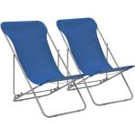 Niebieskie Krzesła ogrodowe rozkładane - 2 sztuki marki vidaxl 