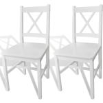 Białe Krzesła do jadalni - 2 sztuki sosnowe marki vidaxl 