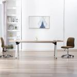 Brązowe Krzesła do jadalni na kółkach - 2 sztuki w nowoczesnym stylu z tkaniny marki vidaxl 