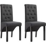 Ciemnoszare Krzesła do jadalni tapicerowane - 2 sztuki marki vidaxl 