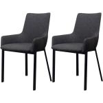 Ciemnoszare Krzesła do jadalni tapicerowane - 2 sztuki marki vidaxl 