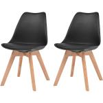 Czarne Krzesła do jadalni - 2 sztuki w nowoczesnym stylu z tworzywa sztucznego marki vidaxl 