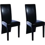Czarne Krzesła do jadalni - 2 sztuki w nowoczesnym stylu ze skóry syntetycznej marki vidaxl 