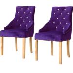 Purpurowe Krzesła do jadalni gładkie - 2 sztuki dębowe marki vidaxl 