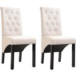 Kremowe Krzesła do jadalni tapicerowane - 2 sztuki marki vidaxl 