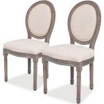 Kremowe Krzesła do jadalni tapicerowane - 2 sztuki drewniane marki vidaxl 