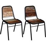 Wielokolorowe Krzesła do jadalni - 2 sztuki w stylu retro z litego drewna marki vidaxl 