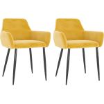 Musztardowe Krzesła do jadalni - 2 sztuki w nowoczesnym stylu aksamitne marki vidaxl 